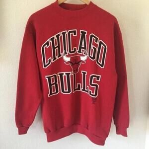 Red 90S Chicago Bulls Basketball Sweatshirt, Bulls Basketball Red